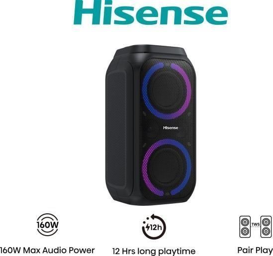 Портативная колонка Hisense Party Rocket HP160 Black 609368 фото