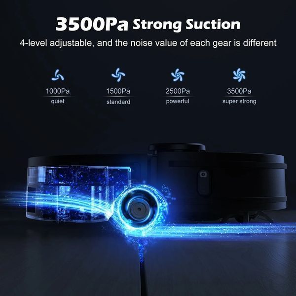 Робот-пилосос з вологим прибиранням Lubluelu Vacuum Cleaner A901+C710 Black 75024 фото