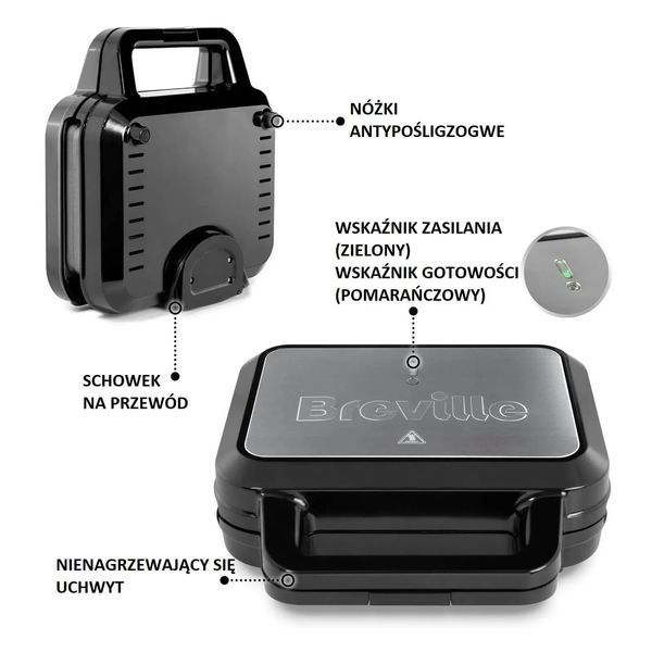 Вафельниця Breville VST098X Black 512593 фото